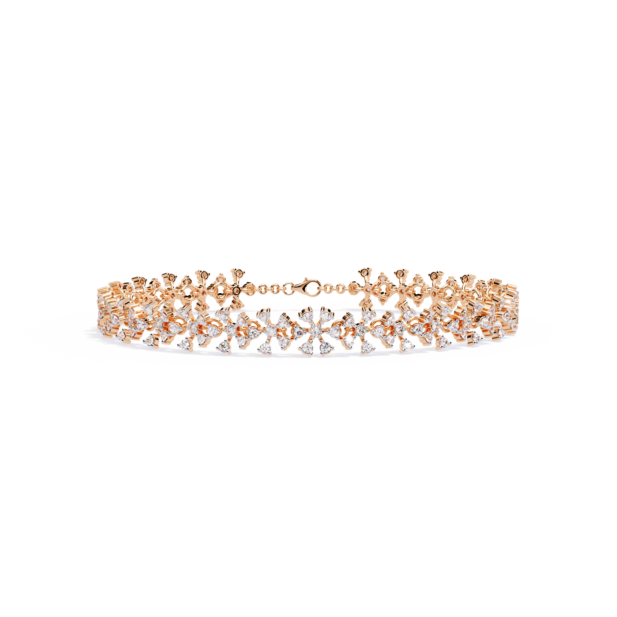 Solitairekart 1.59ct  Natural Diamond Floral Snowflake Bracelet-HI Color, VS-SI Clarity